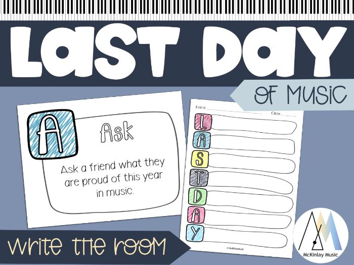 Last Day of Music - write the room reflection activity