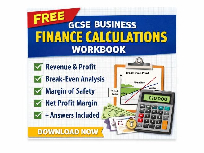 FREE GCSE Business Finance Calculations Workbook + Answers