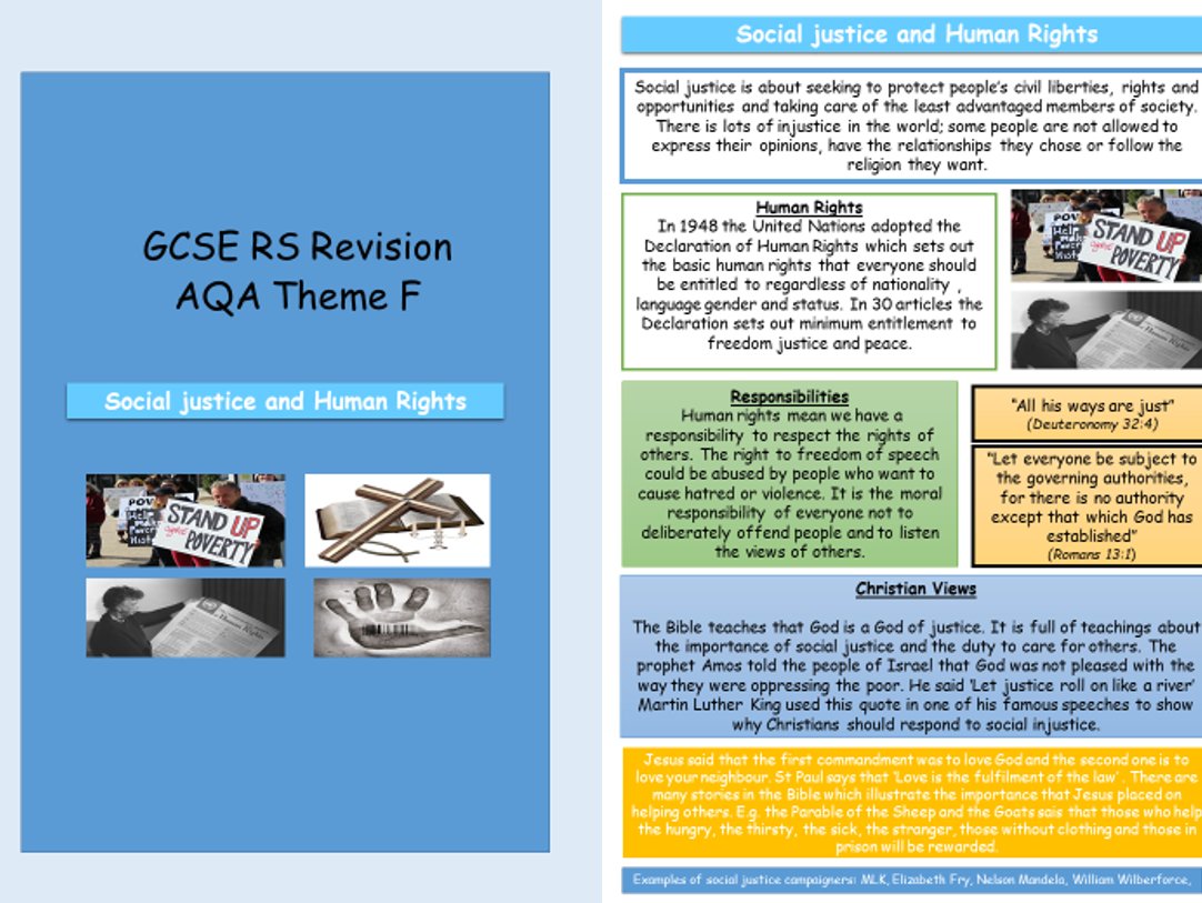 AQA Theme F Human Rights and Social Justice Bundle