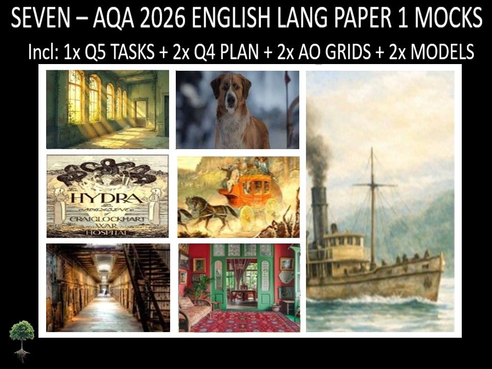 SEVEN - AQA PAPER 1 | 2026 FULL MOCKS | Q5 TASKS | Q4 PLAN | AO GRIDS | MODELS