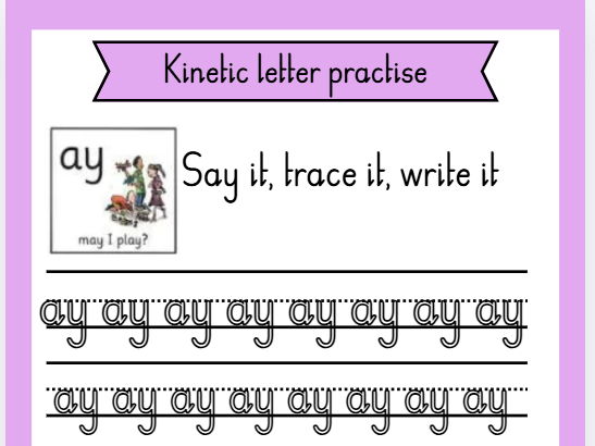 Kinetic Letters RWI handwriting practise (Set 2)
