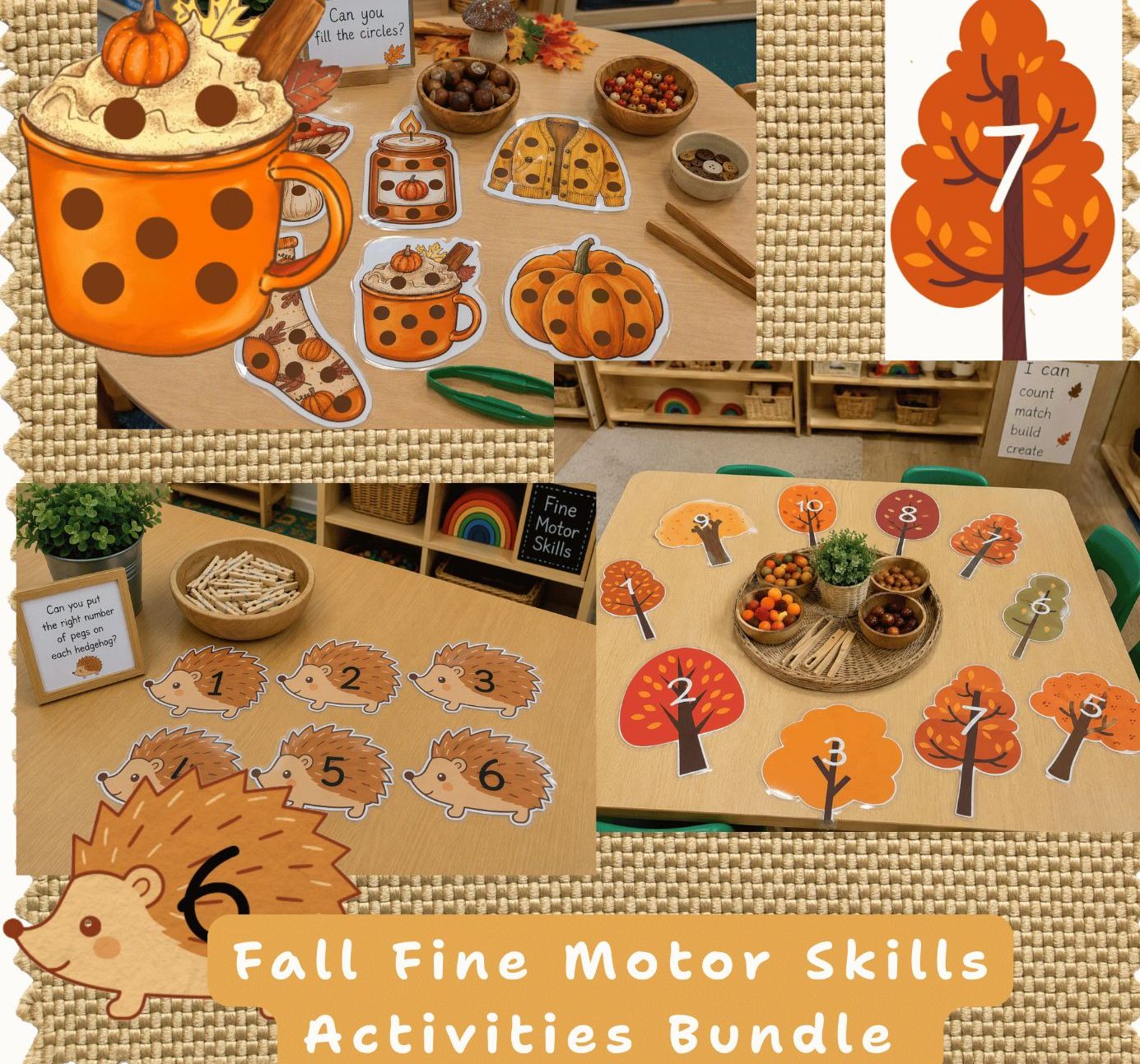 Autumn Fine Motor Skills Bundle | EYFS Fine Motor, Pre-Writing & Early Maths