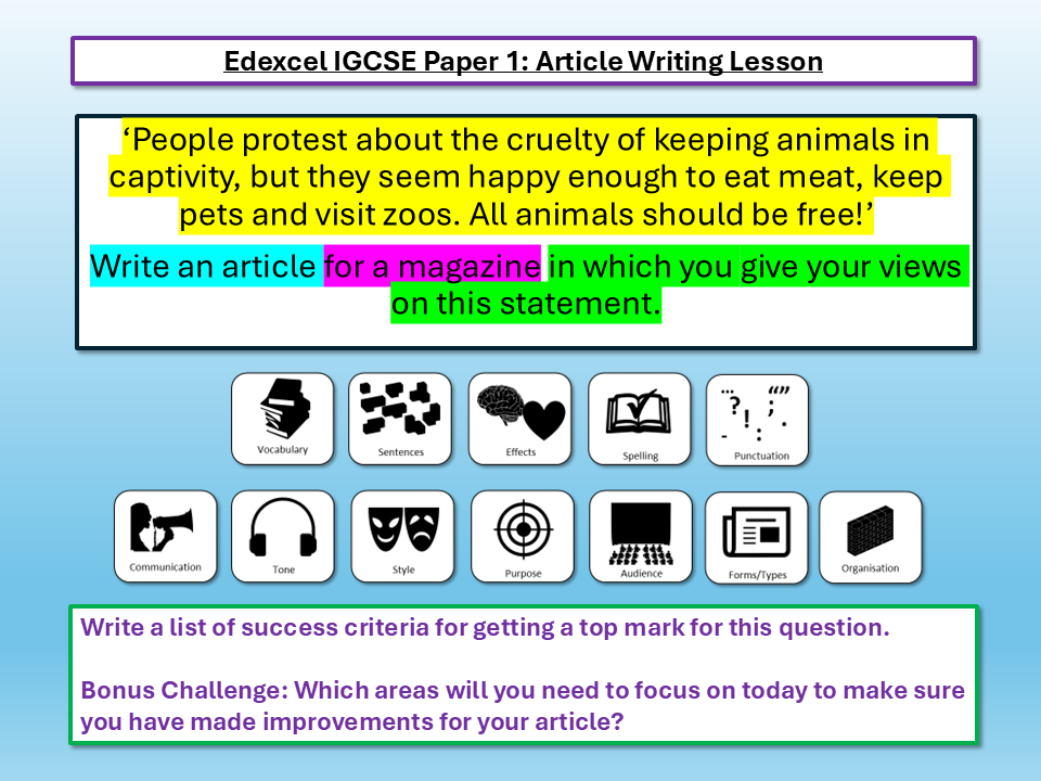 Edexcel IGCSE English Language Article