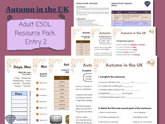 Autumn in the UK - Adult ESOL Entry 2 Workbook