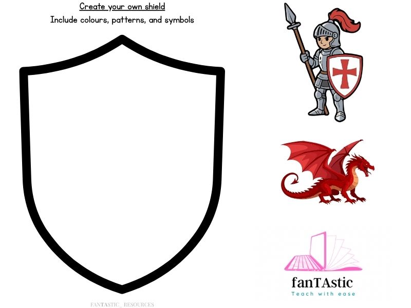 St George’s Day Shield Template – Design Your Own Shield Activity | KS1 & KS2 (Years 2–4) Art & PSHE