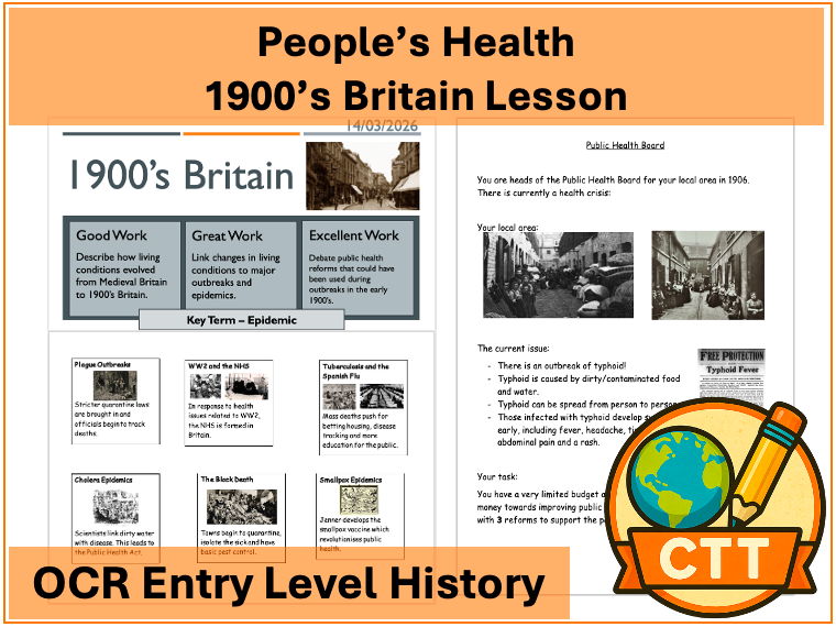 OCR Entry Level History - People's Health - 1900's Britain Lesson