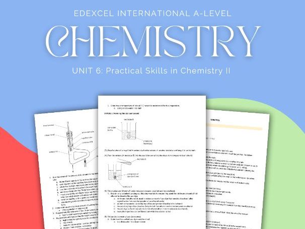 Edexcel IAL Chemistry Unit 6 Frequently Asked Practicals