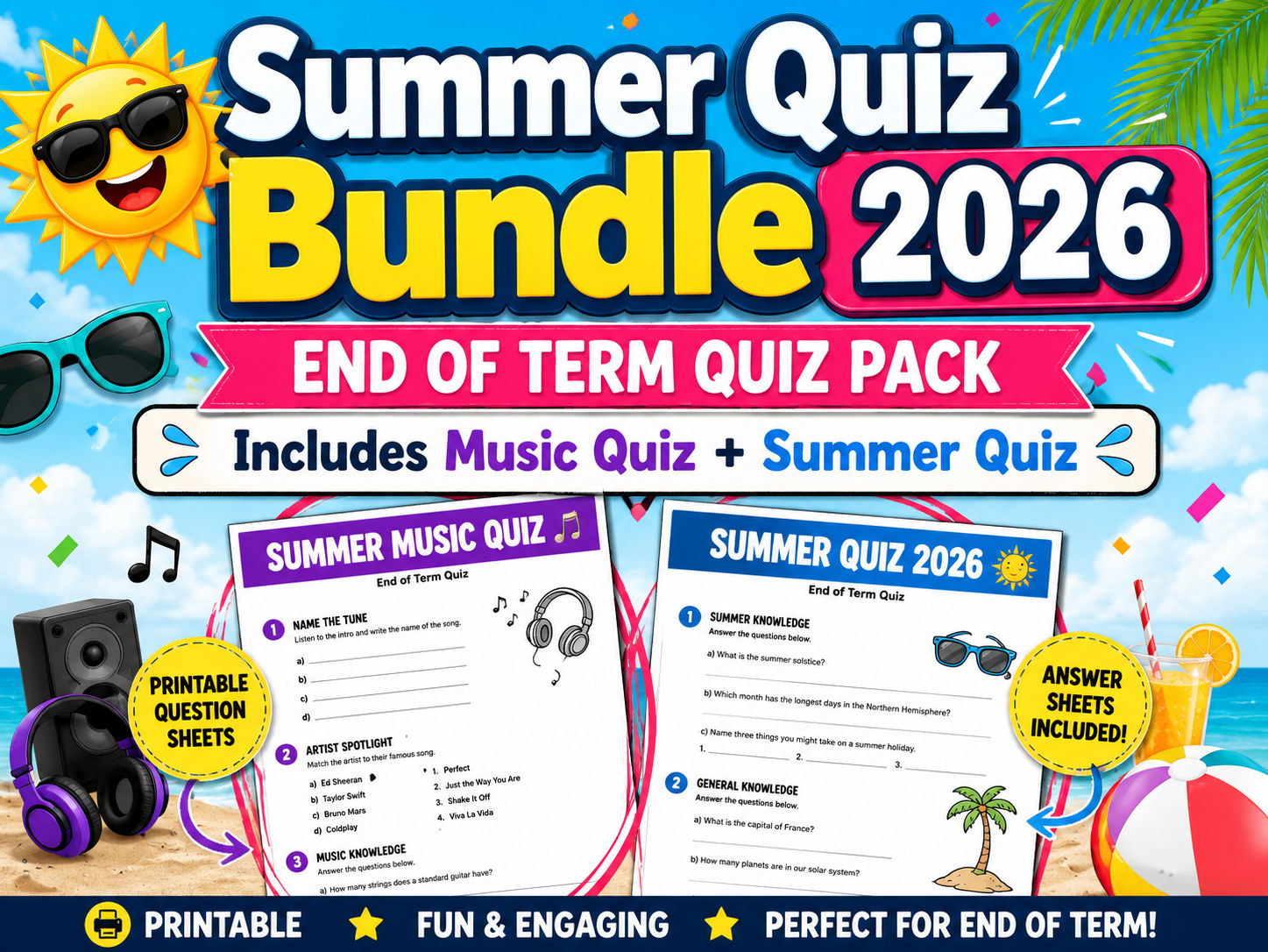 Summer Quiz Bundle 2026 – End of Term Quiz Pack
