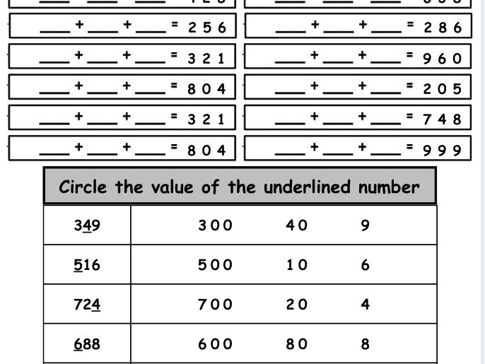 Place Value Worksheets | Hundreds Tens and Ones