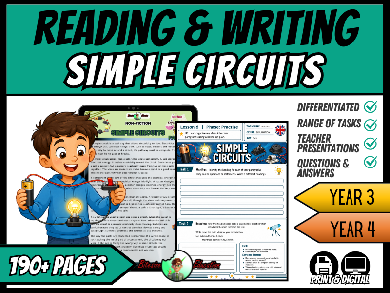 Simple Circuits | Reading & Writing | Year 3 and 4