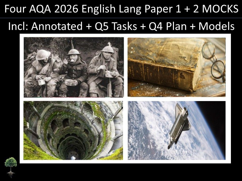Four AQA 2026 English Language Paper  1 & 2  | Annotated, Q5 Tasks , Q4 Plan, Models