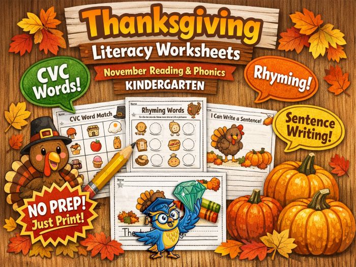 Thanksgiving Literacy Worksheets