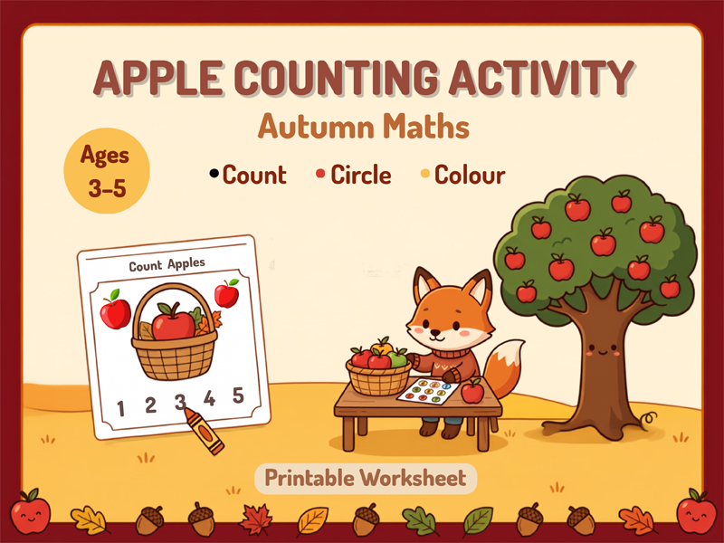 Apple Counting to 5 | EYFS Autumn Maths