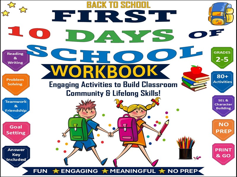 First 10 Days of School Activities Workbook | Back to School | SEL | Ages 7-11