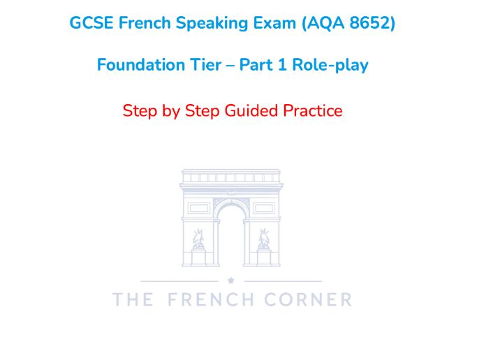 GCSE French Speaking Exam (AQA 8652) Foundation Tier – Part 1 Role-play