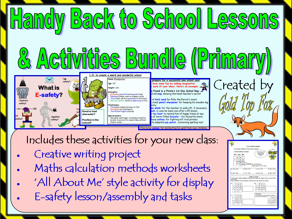 Handy 'Back to School' Lessons & Activities Bundle (Primary)