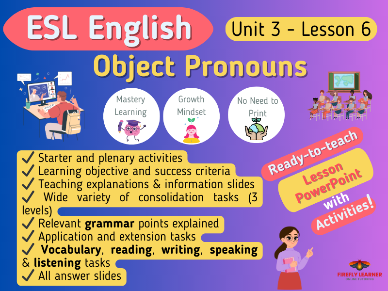Object Pronouns - ESL English Lesson (3:6)