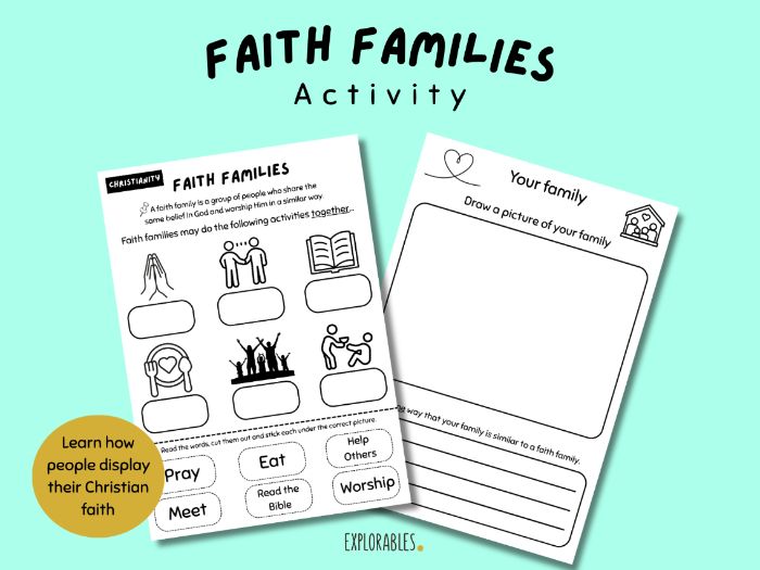 Faith Families Christian Faith Religious Education Christianity Factual Worksheet Churches Prayer