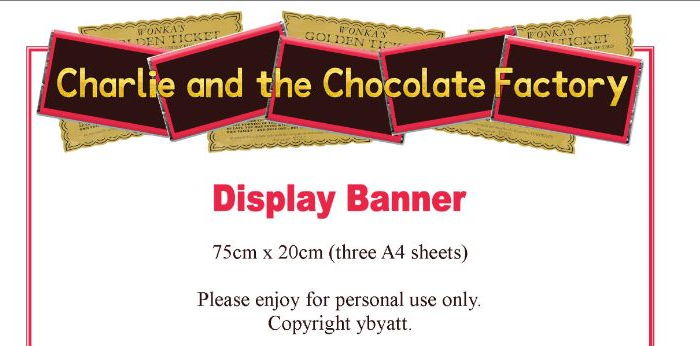 Charlie and the Chocolate Factory / Willy Wonka Display Banner