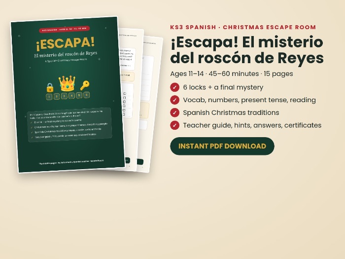 Spanish Christmas Escape Room KS3: El Misterio del Roscón