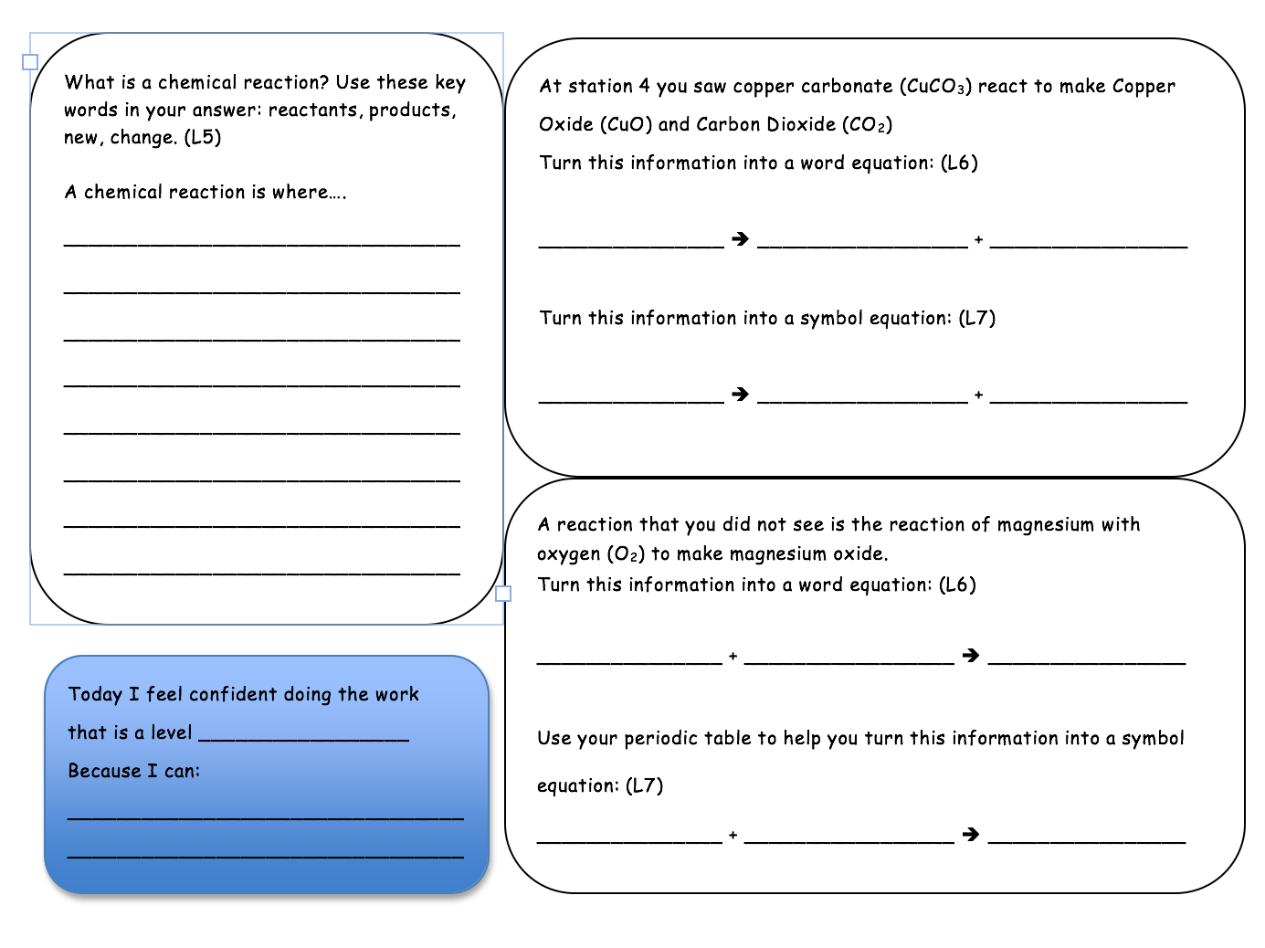 Evidence Of A Chemical Reaction Worksheet Escolagersonalvesgui
