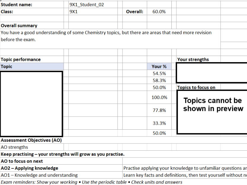 2025 AQA Trilogy Chemistry P1F QLA with automated analysis and feedback
