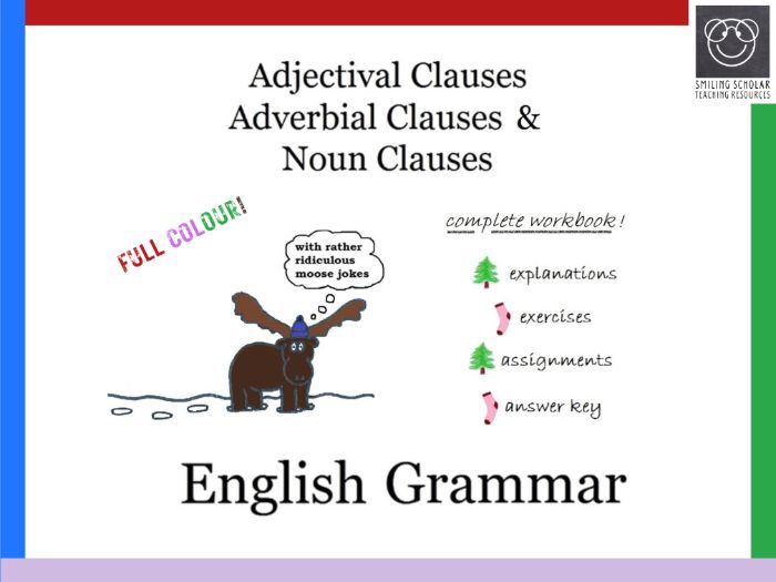 English Grammar: Adjectival, Adverbial and Noun Clauses