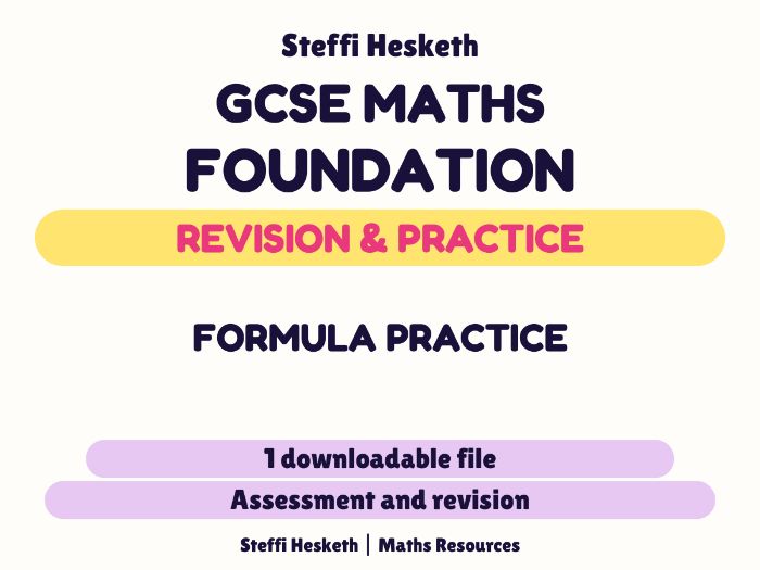 Formulas need to remember (and practice) for GCSE foundation Maths