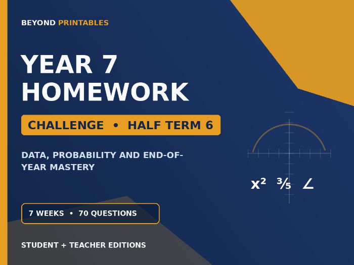 Year 7 Maths Homework | Challenge | Half Term 6 | Student & Teacher Booklets