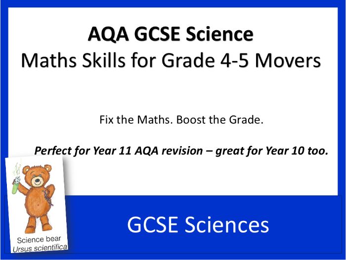 AQA GCSE Sciences Maths Skills for Grade 4-5 Movers