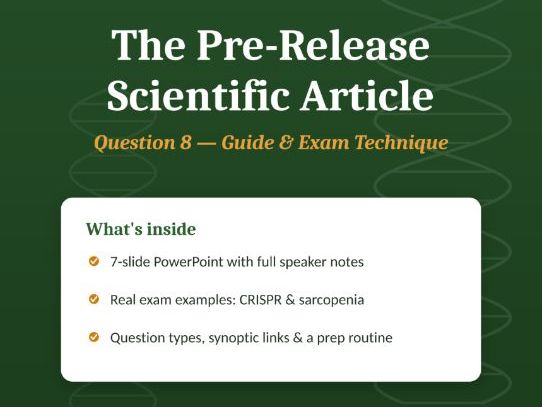 Edexcel IAL Biology Unit 5: Pre-Released Scientific Article Guide (Q8)