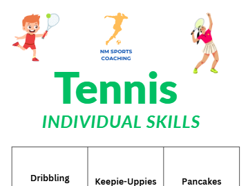 Tennis Individual Skills Bingo