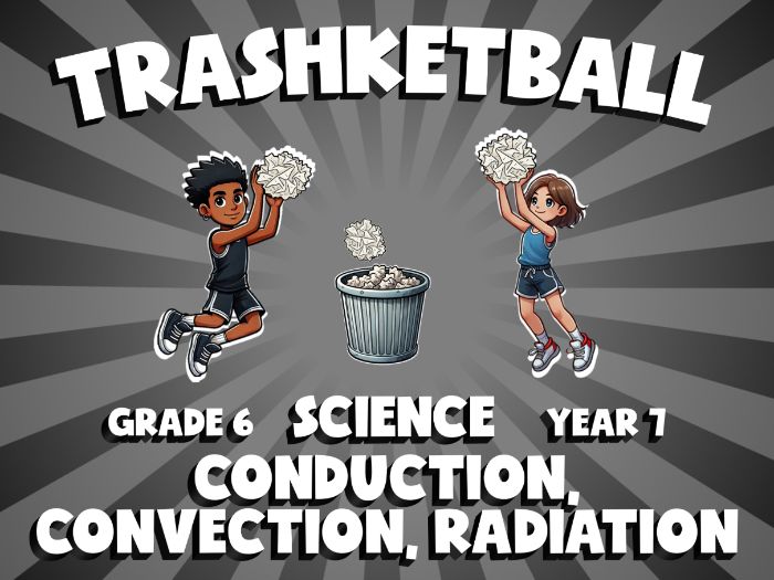 Conduction, Convection, Radiation TRASHKETBALL Science Game | No-Prep Year 7 Review Activity