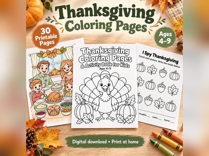 Thanksgiving Colouring & Activity Book