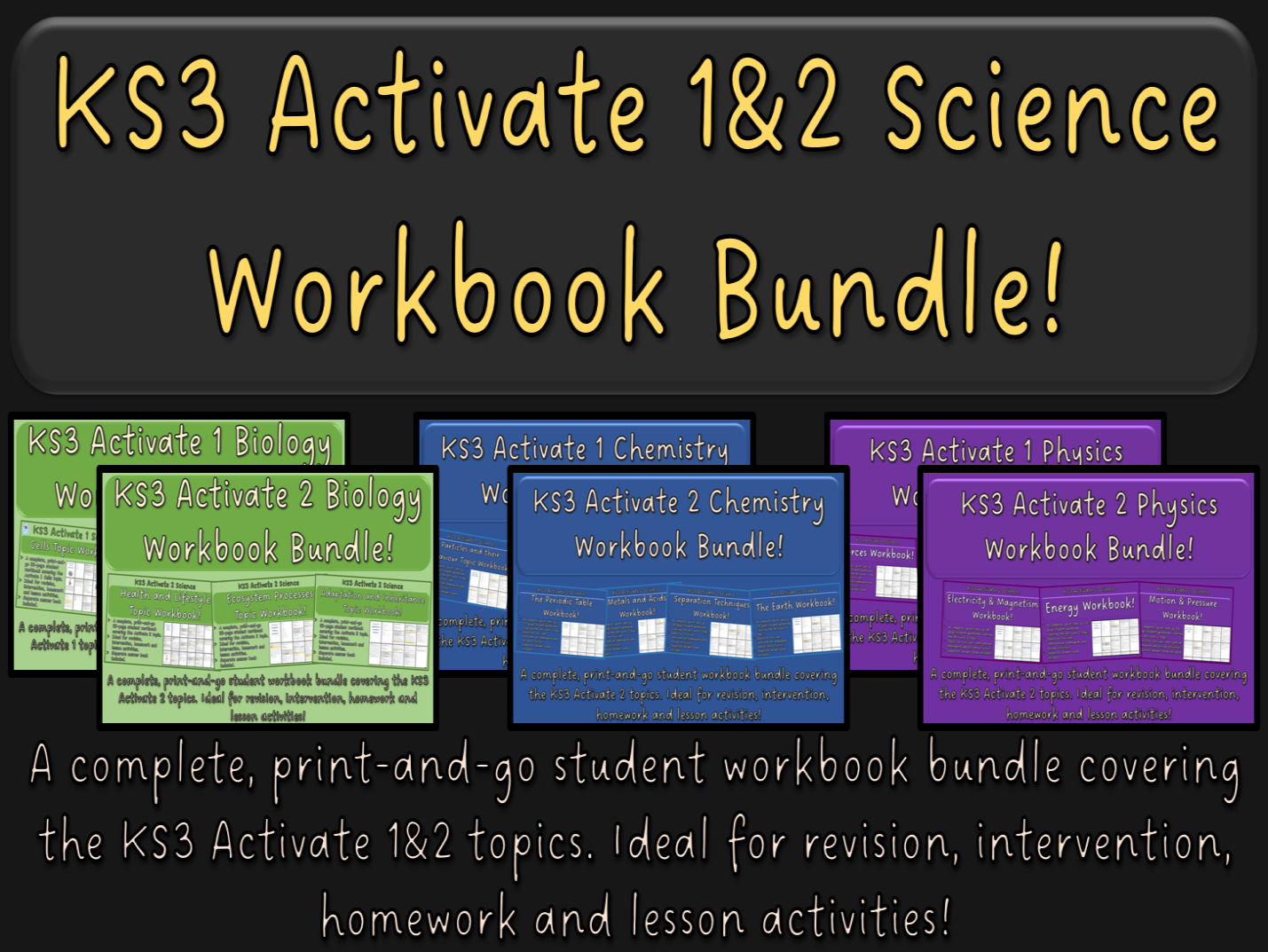 KS3 Activate 1&2 Science Workbook Bundle