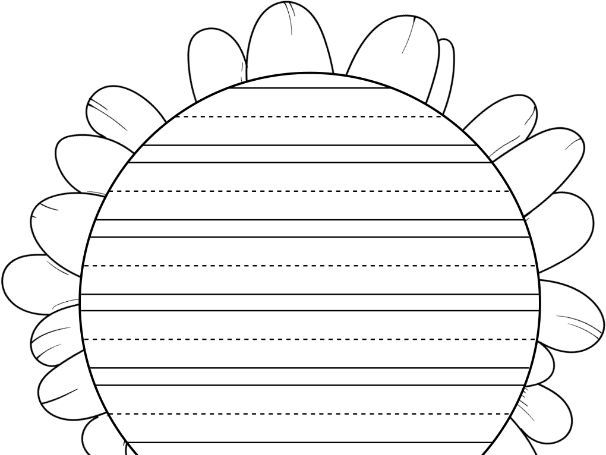 Sunflower Writing Paper with Dotted Lines | Spring-Themed Template for ...