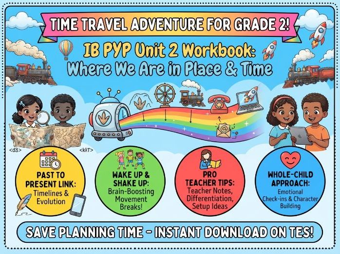 Grade 2 PYP Unit 2 Workbook: Past to Present! | Then & Now (Where We Are in Place & Time)