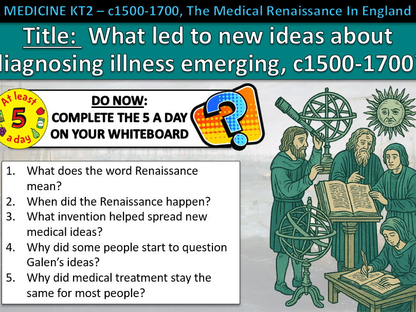 History GCSE Medicine Edexcel KT2 L2 Causes of Disease Renaissance c1500–1700 (Fully Resourced).