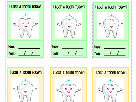 Lost Tooth Slip