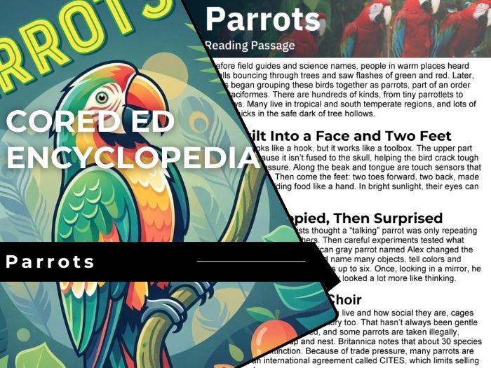 Parrots Reading Comprehension Passage - Cored Ed Encyclopedia