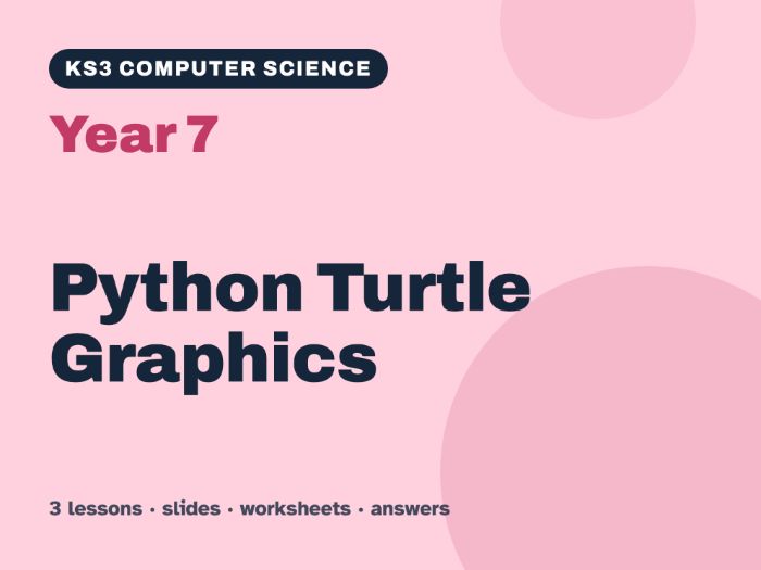 KS3 Computer Science Year 7: Python Turtle Graphics – 3 lessons