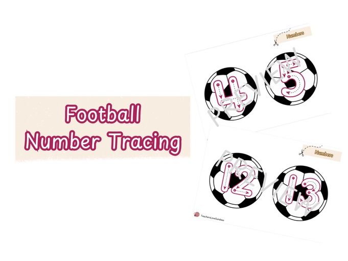 Football Number Tracing 0-20