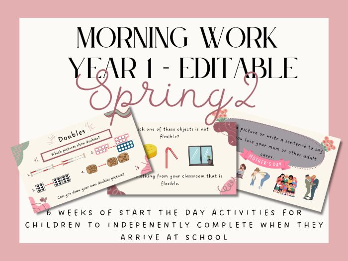 Year One Start the Day | 5 Minute work | Morning Work - Spring 2