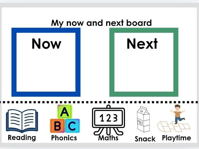 Pastel Now & Next Board with Visual Timetable Cards (SEN / EYFS)
