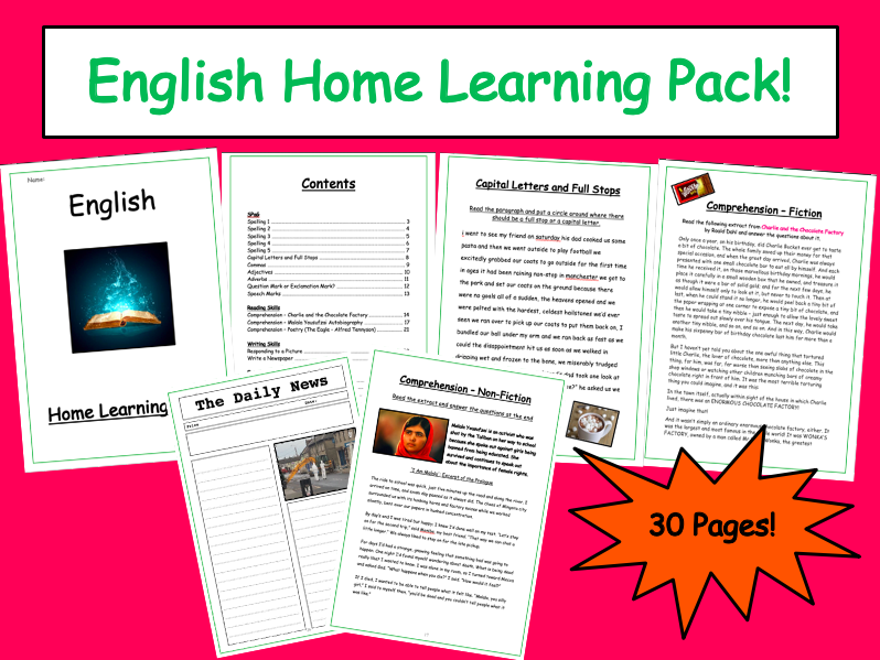 English Home Learning Packs KS3