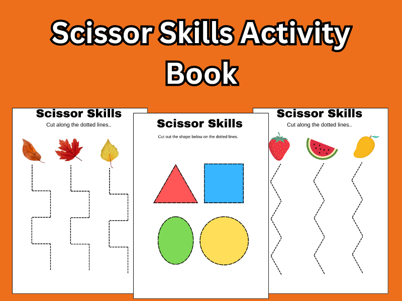 Scissor Skills Activity Book – 18 Cutting Practice Pages (EYFS & KS1)