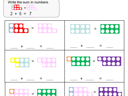 numicon 1 20 addition worksheets teaching resources