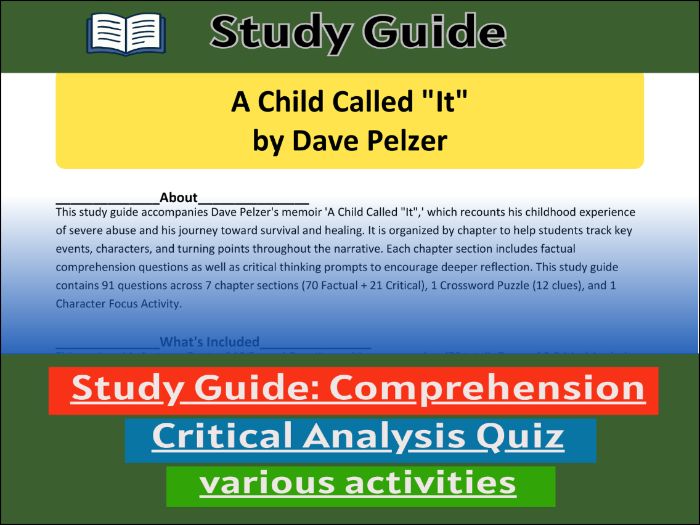 A Child Called "It" - Study Guide , Comprehension 91����t