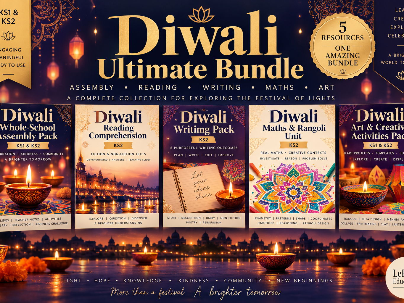 Diwali Ultimate Bundle | Assembly, Reading, Writing, Maths & Art | KS1 & KS2
