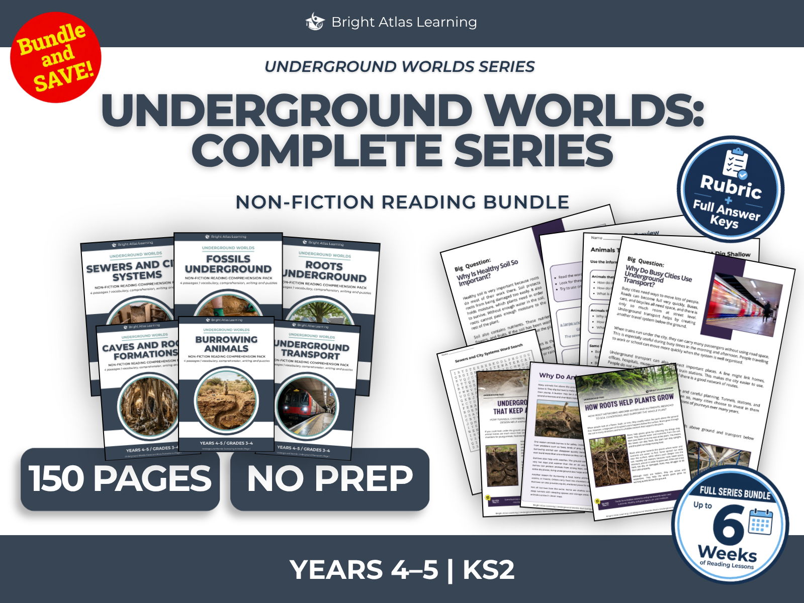Underground Worlds Reading Comprehension Bundle | KS2 Years 4–5